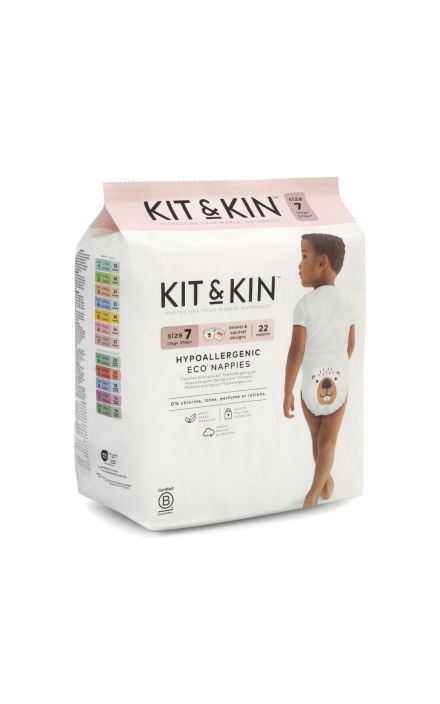 Scutece Hipoalergenice Eco Kit&Kin, Marimea 7, 17kg+, 22 buc