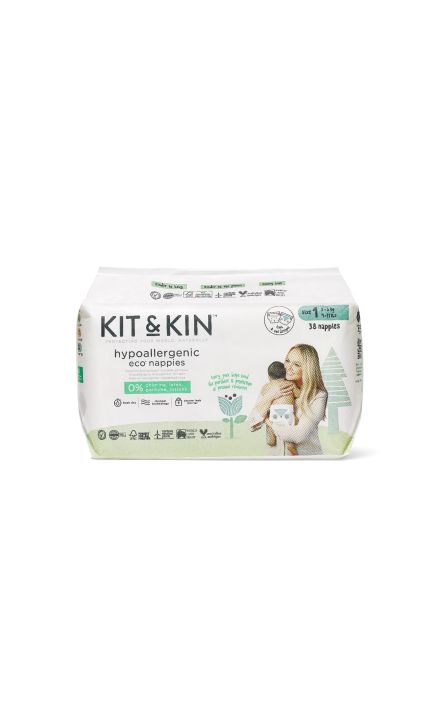 Scutece Hipoalergenice Eco Kit&Kin, Marimea 1, 2-5 kg, 38 buc