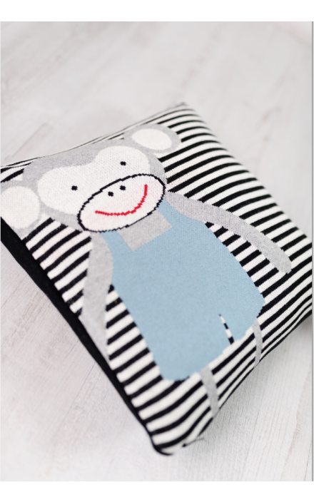 Perna Decor Bumbac Cheeky Monkey Gri