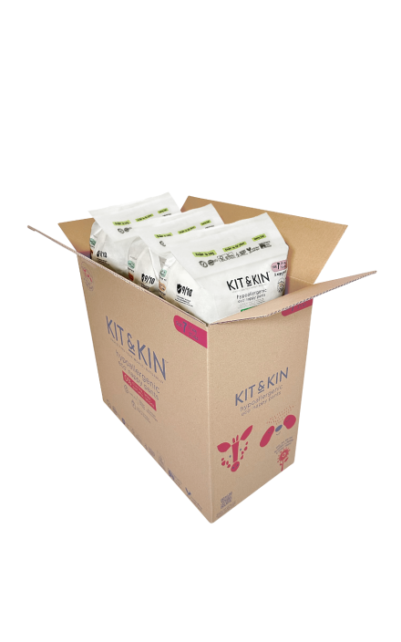 Scutece Hipoalergenice Eco Kit&Kin Chilotel l XXL, Marimea 7, 17 kg+, 96 buc 