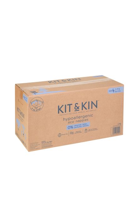 Scutece Hipoalergenice Eco Kit&Kin, Marimea 4, 9-14 kg , 128 buc