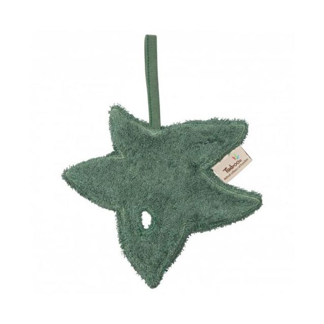 Textil din bambus pentru dentitie cu agatatoare suzeta Frunza Aspen Green Verde