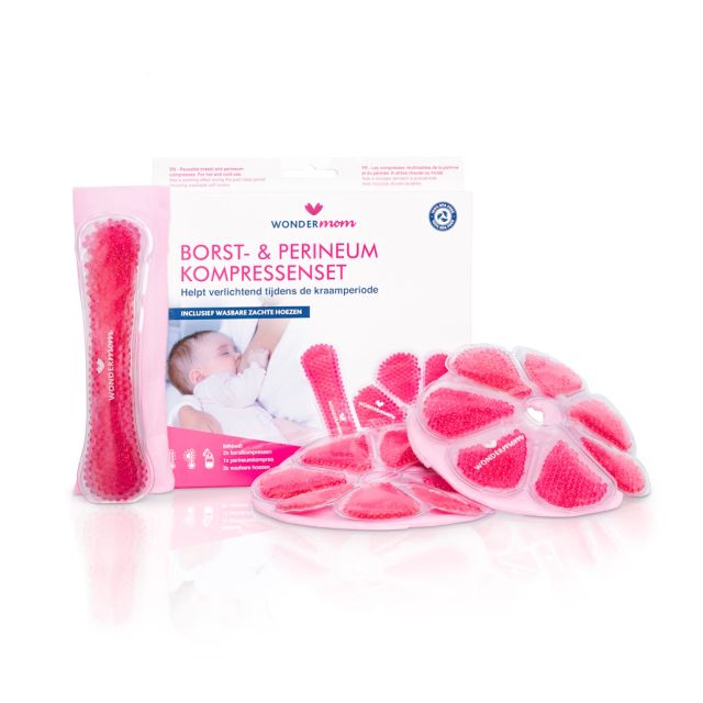 Comprese pentru sani si perineale, cald - rece Wondermom 3 buc Rosu