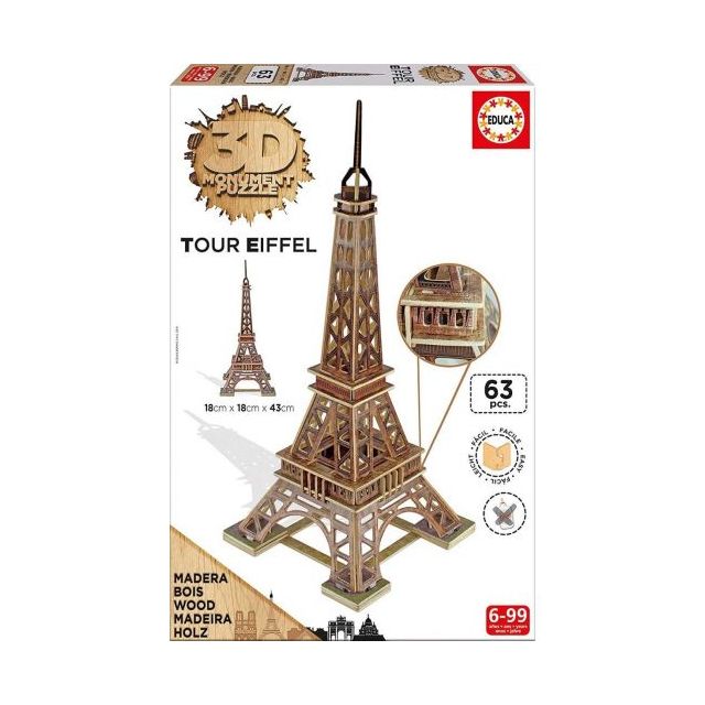  16998 Puzzle Monument Turnul Eiffel 3D Educa Multicolor