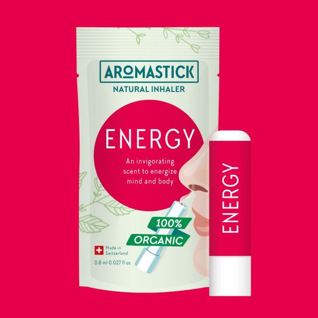 Inhalator nazal bio Aromastick Energy Rosu