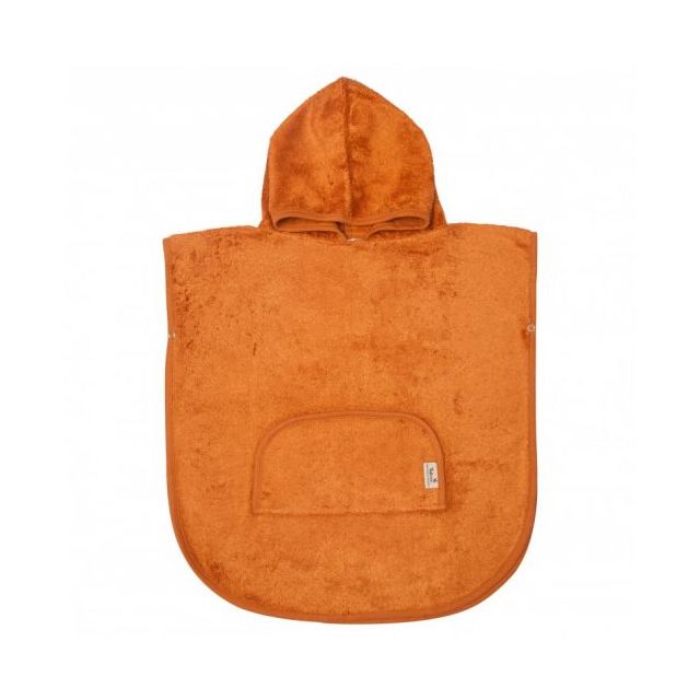 Poncho Copii din Bambus Inca Rust Caramiziu