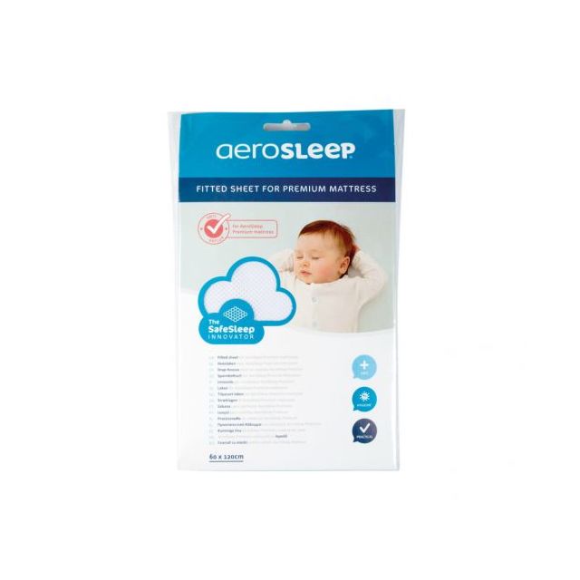 Cearsaf pentru saltea Aerosleep Premium 60 x 120 Alb