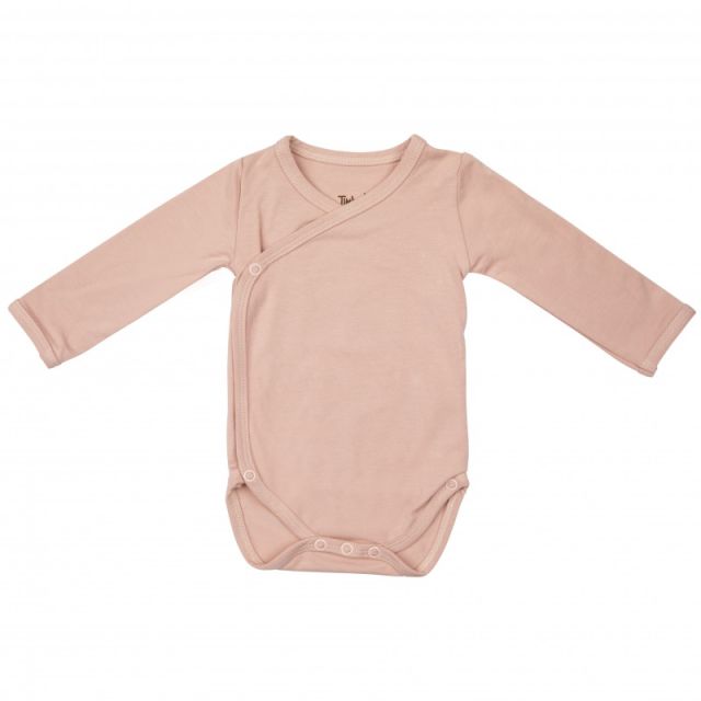 Body cu Maneca Lunga, din Bambus Misty Rose 50-56 Roz
