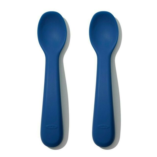 Set 2 Lingurite din Silicon Navy Bleumarin