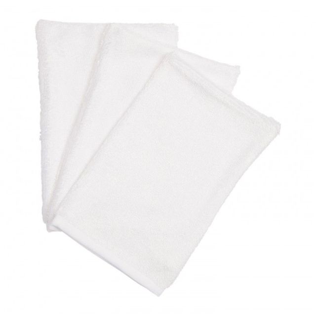 Set 3 manusi pentru baie, din bambus White Alb