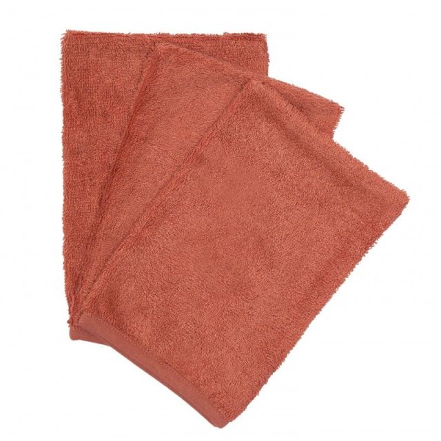 Set 3 manusi pentru baie, din bambus Apricot Blush Roz