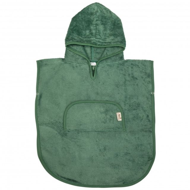 Poncho Copii din Bambus cu Anchior si Capsa Aspen Green Verde