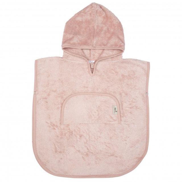 Poncho Copii din Bambus cu Anchior si Capsa Misty Rose Roz