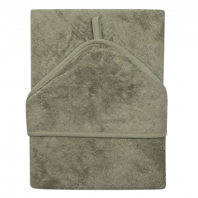 Prosop cu gluga pentru copii, din Bambus XXL 95X95 cm, Whisper Green Verde