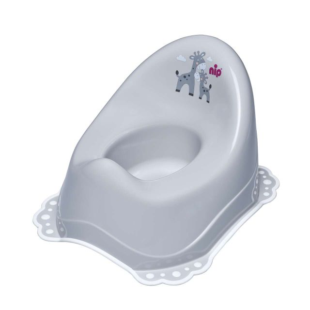 Olita ergonomica antiderapanta pentru bebelusi si copii, plastic fara BPA, nip 37082 Gri deschis