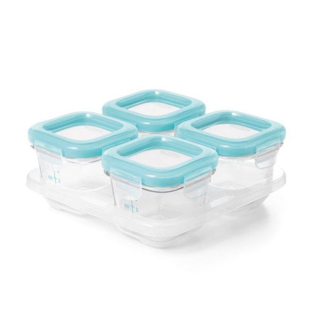Recipiente din Sticla pentru Congelare Alimente 4 x 120 ml Transparent
