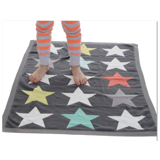Paturica Tricotata din Bumbac Superstar Gri