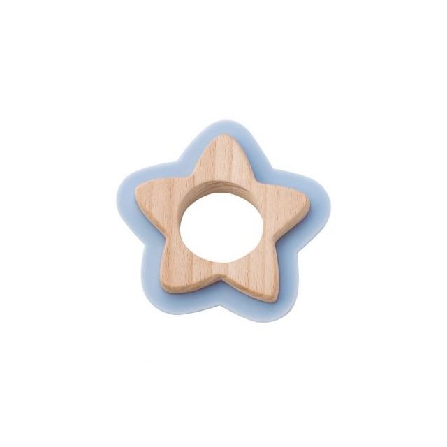 Jucarie naturala pentru dentitie Star Bleu Bleu