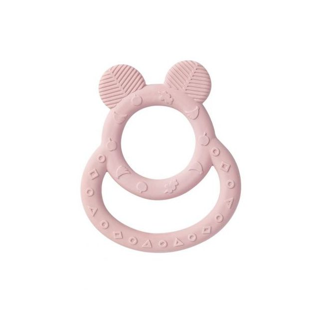 Jucarie dentitie cauciuc natural Soft Ears Roz Roz